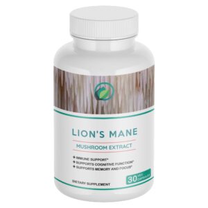 FloBaz Lion’s Mane Mushroom Extract Capsules – Natural Cognitive Support & Brain Health, 30 Count